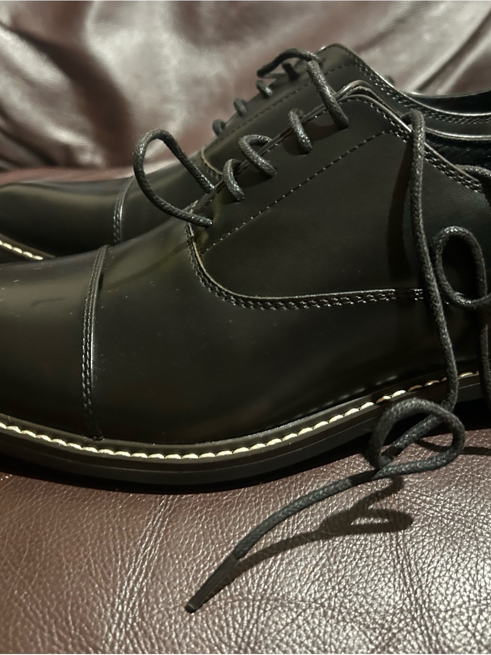 Amazon Essentials Black Cap-Toe Derby Dress Shoes